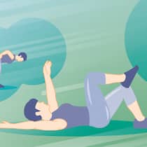 Sparen Sie sich das Fitnessabo – dank diesen 5 Übungen Illu mit 3 Übungen - es braucht nicht viel, um Kraft und Ausdauer zu trainieren. Diese einfachen Übungen für zu Hause zeigen, wie