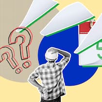 Verspätete Rechnungen – so lange müssen Sie zahlen Ein Mann von hinten mit einer Hand am Kopf vor Fragezeichen und Kalenderblättern. Alles, was man zum Thema Verjährung wissen muss