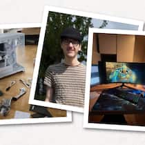 Händler verschrottet einfach den PC – Games und Videos verloren Collage zum Thema AKTUA_Digitec erstellt am 1. JuliDigitec vernichtet Computer. v.l.n.r.- Boostbox Computer neu- Leon van Steijn- Der PC ist ein Gaming-Computer mit zwei Bildschirmen und auffälligem Plexglasgehäuse mit farbiger Beleuchtung