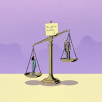 Was Frauen belastet, löst bei vielen Männern Achselzucken aus Eine Frau und ein Mann auf einer Waage - Gleiche Arbeit verdient gleichen Lohn – da sind sich die meisten noch einig. Doch sobald es um Machtverteilung oder die unbezahlte Arbeit zu Hause geht, sinkt bei den Männern die Bereitschaft zur Veränderung massiv