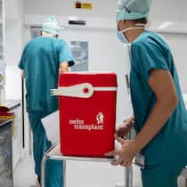 Widerspruchslösung bei der Organspende – worum geht es? Organe werden durch Spitalpersonal transportiert