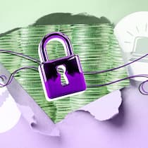 Notgroschen anlegen – so klappt das ganz leicht Ein violettes Schloss vor einem Stapel Geldmünzen - Ein Notgroschen ist nichts Altmodisches: Jede und jeder braucht eine eiserne Reserve an füssigen Mitteln, um im Notfall genügend Geld zu haben. Der Beobachter sagt, wofür