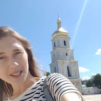 Повернення додому Kateryna Potapenko auf dem Sophienplatz in Kiew.