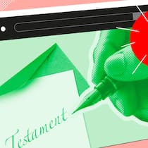 Testament verfassen – erfahren Sie im Webinar, wie es geht Eine Hand schreibt auf einem Papierstück Testament - Wer den Letzten Willen festhält, muss einige wenige Punkte beachten, damit das Testament rechtsgültig ist. Erfahren Sie im kostenlosen Webinar des Beobachters, worauf Sie achten sollten.