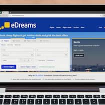 Vorsicht, bei diesem Reiseportal droht eine Abofalle T7F24H An Apple Macbook displays the eDreams website (Editorial use only).