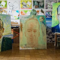 Mut zur Hässlichkeit Foto: Stefan Bohrer, 13.4.26, Zürich: Hans Witschi hat von Martin Neukom 3 Bilder für die Ahnengalerie in Zürich gemalt. (KEYSTONE/Stefan Bohrer)
