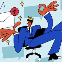 Halts Mail! Schlusspunkt Ausgabe 6/26Glosse zu Arbeitsmails, Optimierung von Geschäftsmails