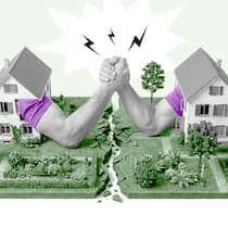 Sie wollen den Garten neu gestalten? Ihr Nachbar darf mitreden Zwei Hände machen ein Armdrücken in angrenzenden Gärten mit Häuschen – Der Frühling ist da und mit ihm die übereifrigen Hobbygärtner. Doch so manchem Plan kommen Recht und Ordnung in die Quere: Szenen eines Gärtnerlebens