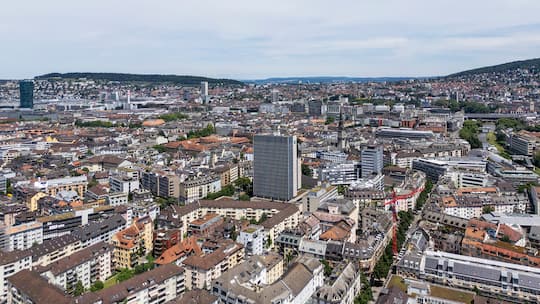 Luftansicht vom Zürcher Stadtteil Werd