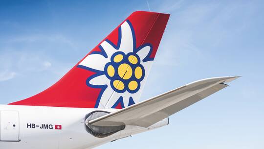 Heckflosse Flugzeug Edelweiss-Airline