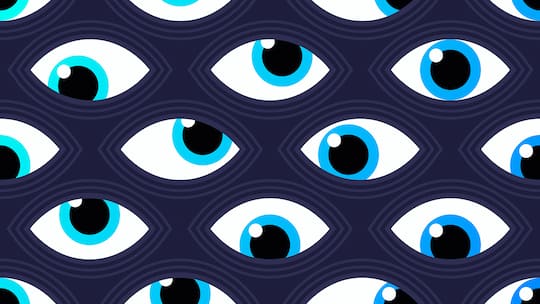 Viele Augen schauen hoch und runter.