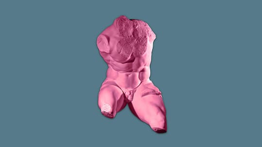 Der männliche Körper ohne Kopf als Illustration