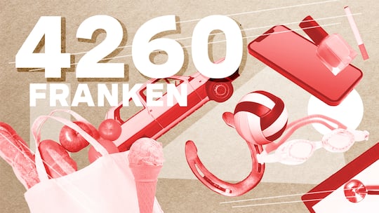 Eine Collage mit dem Einkommen von 4260 Franken