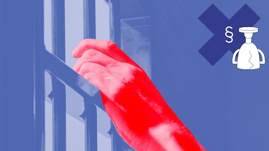 Collage-Illustration zeigt eine Hand hinter Gittern und den Fehlbefehl-Preis