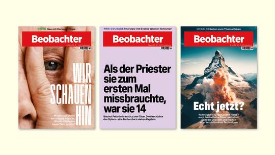 Die drei Covers «Wir schauen hin», Missbrauch in der katholischen Kirche und «Echt jetzt?»