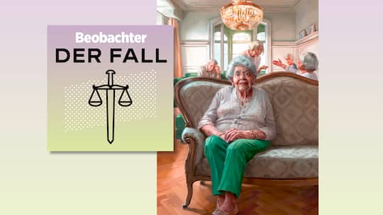 Podcast-Logo und Illu mit Frau auf Sofa - Ein Erbstreit über 12 Millionen entzweit eine Familie. Hören Sie den Podcast über die Hintergründe