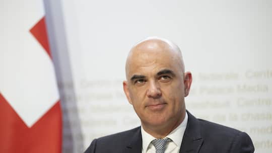 Gesundheitsminister Alain Berset an einer Presskonferenz