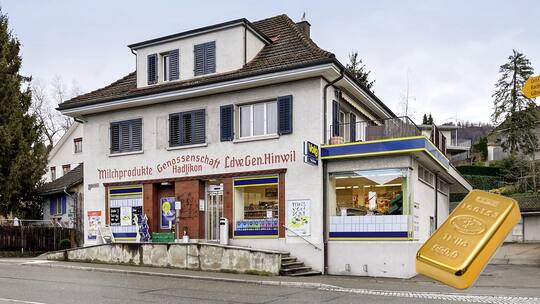 Der gefundene Goldbarren aus dem Dofladen in Hadlikon