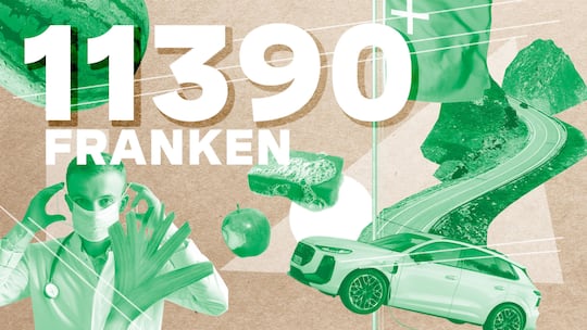 Collage Oberarzt und Auto - Sven Schneider verdient in der Schweiz deutlich mehr als in seiner Heimat Deutschland – und kann auch mehr sparen. Für die Beobachter-Serie legt er sein Budget offen