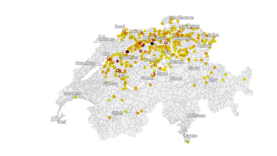 Grafische Darstellung, wo gefährliche Stellen gemeldet wurden.