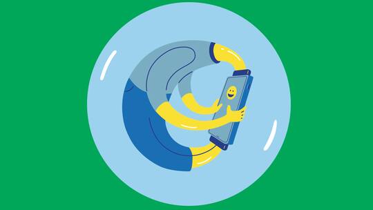 Illustration Mensch mit Hand