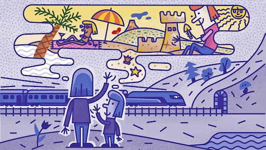 Illustration Zugreisen in Europa