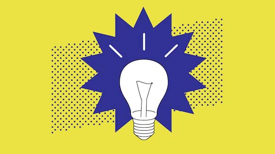 Eine Glühbirne leuchtet in blauer Farbe vor einem gelben Hintergrund. Im Beobachter-Format «Hesch gwüsst» lernen Sie auf überraschende Weise, wie Sie Geld, Zeit und Nerven sparen, um administrative Angelegenheiten schnell und einfach zu erledigen.