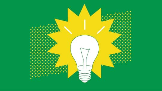 Eine Glühbirne leuchtet in gelber Farbe vor einem grünen Hintergrund. Im Beobachter-Format «Hesch gwüsst» lernen Sie auf überraschende Weise, wie Sie Geld, Zeit und Nerven sparen, um administrative Angelegenheiten schnell und einfach zu erledigen.