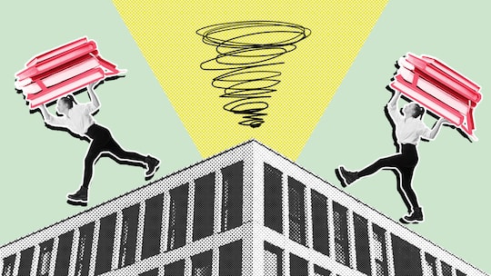 Collage zum Thema - Weg von der Uni! Oder nicht? Ein Studium kann einem schnell verleiden. Dann heisst es: möglichst rasch handeln. Wir zeigen vier Möglichkeiten auf. - erstellt am 2. Oktober 2025.Bildquellen***Frau mit Bücher: iStock 14397782…