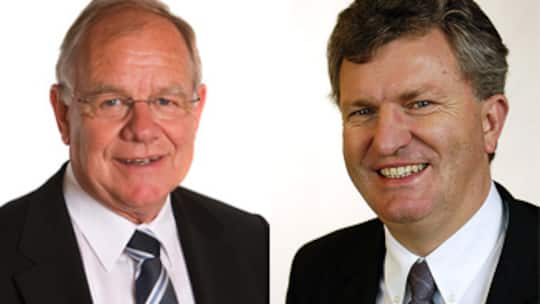 Hans Hess (links), Anwalt und Notar, FDP-Ständerat und Adriano Imfeld (rechts), Treuhänder und Ex-CVP-Nationalrat