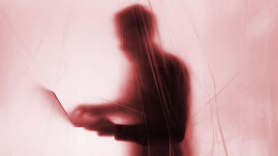 Mann hinter einem Vorhang am Laptop: Whistleblower werden in der Schweiz wenig geschützt