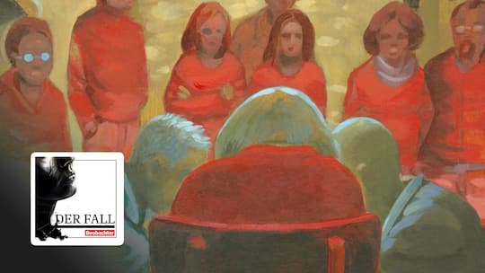 Illustration: Ein Familie versammelt sich, weil ihr Traum von ihren Bauplänen im Kanton Tessin geplatzt ist.