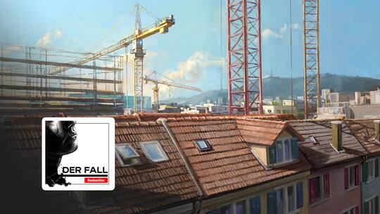 Beobachter-Podcast «Der Fall». Illustration Baustelle in Zürich