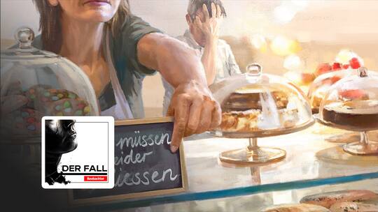 Illustration Beobachter Podcast Der Fall Bäckerei muss wegen Corona schliessen