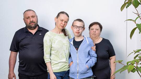 Ukraine-Flüchtling in Olten: Slava Banikov mit seiner Familie