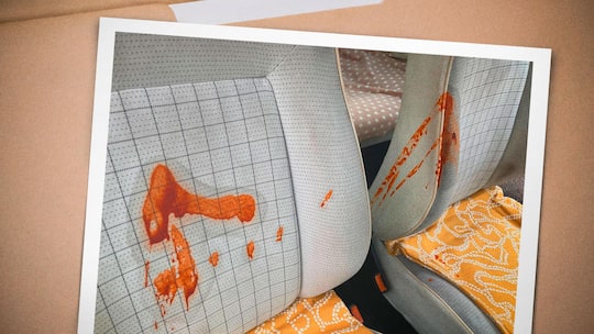 Auto Vandalismus Cabrio - Das Verdeck wurde aufgeschnitten und Sauce ins Innere gespritzt. Bilder: Privat, Freepik - Montage: BeobachterThema: Vandalismus-Welle in Wohnquartier: Hilft die private Überwachungskamera als letztes Mittel?