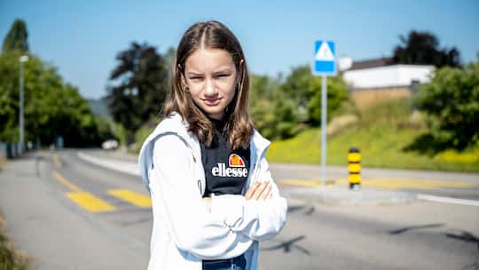 Annika Fischer am Unfallort in Frauenfeld/TG.