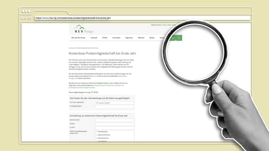 Bildschirmfoto HEV Thurgau - Der Hauseigentümerverband Thurgau verschenkt ungefragt Probe-Abos, die Hausbesitzer aktiv kündigen müssen