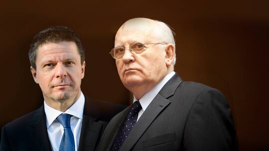 Martin Bäumle und Michael Gorbatschow auf einem Bild montiert