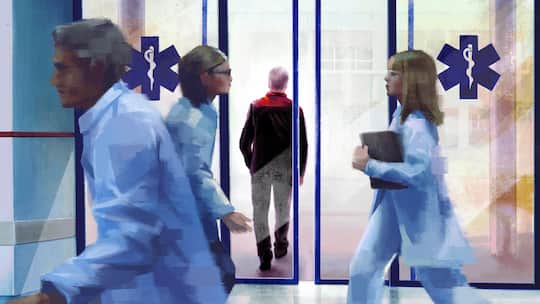 Illustration «Der Fall»: Mann verlässt Spital