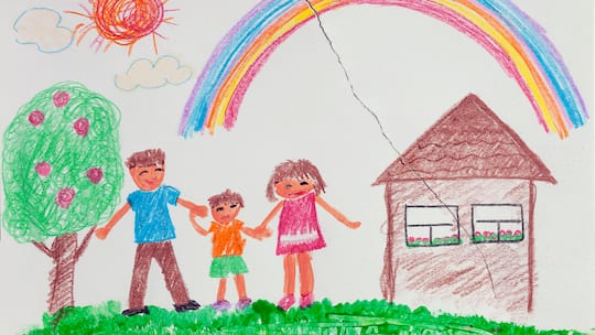 Symbolbild Trennung: Zerrissene Kinderzeichnung