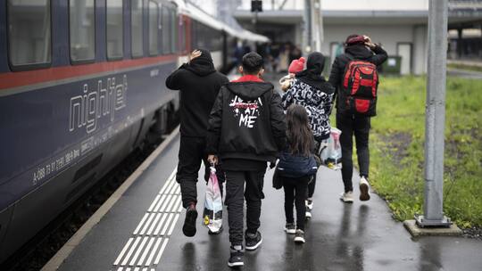 Menschen auf der Flucht an der Schweizer Grenze