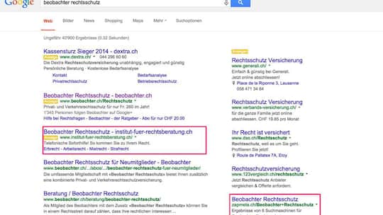 Unseriöse Werbung mit unserem Namen