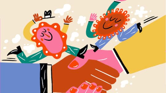 Illu Schlusspunkt Hände schütteln