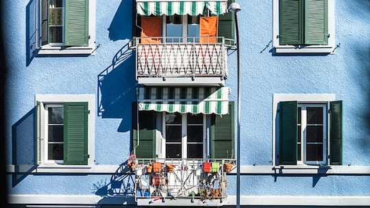 Classic city architecture of Switzerland street view, touristic concept