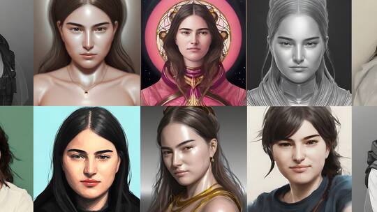 Von der App «Lensa AI» mit künstlicher Intelligenz erstellte Porträits.