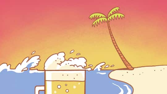 Bierkrug und Insel -