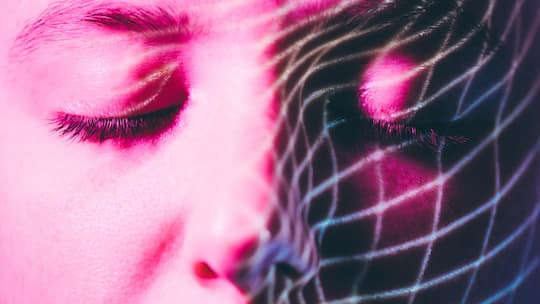 Biometric identification. Metaverse Technology concepts.