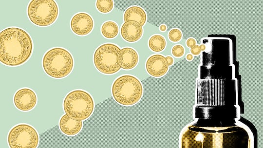 Illustration zum Thema Olivenöl-Sprays und Essig-Sprays sind viel teurer, als Öl und Essig in den normalen Flaschen.