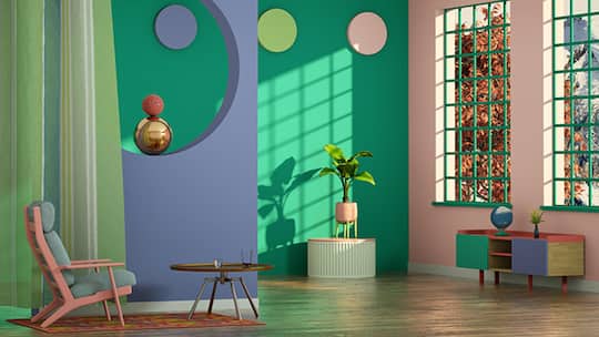 Mid-century style, 3d render
